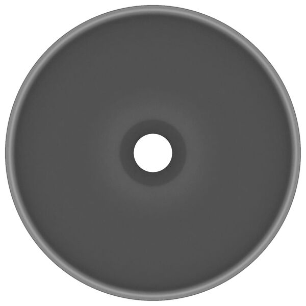 vidaXL Lyxigt runt handfat matt mörkgrå 32,5x14 cm keramik