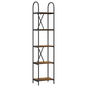 vidaXL Hyllsystem 5 niv&aring;er 40 x 30 x 183 cm Konstruerat tr&auml; R&ouml;kt ek
