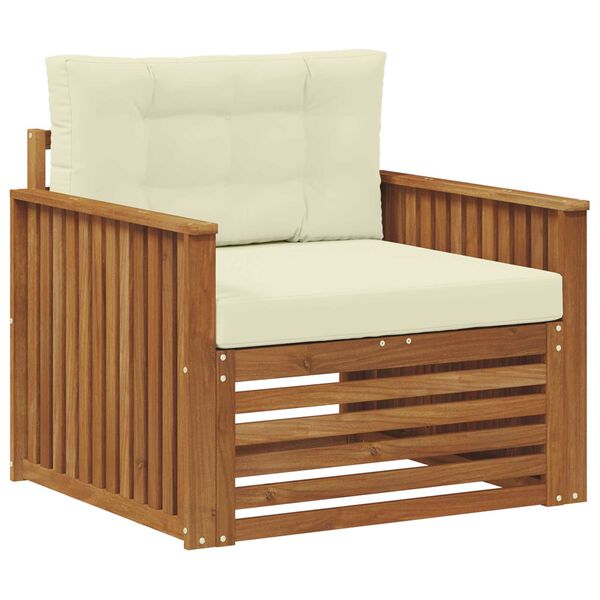 vidaXL Utomhussoffset Massivt akaciatr&auml; och polyester Naturf&auml;rg