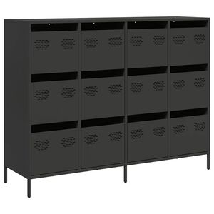 vidaXL Sk&auml;nk svart 135x39x103,5 cm kallvalsat st&aring;l