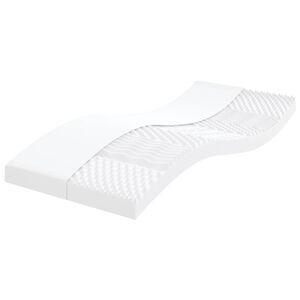 vidaXL Skummadrass vit 90x210 cm 7-zoner h&aring;rdhet 20 ILD