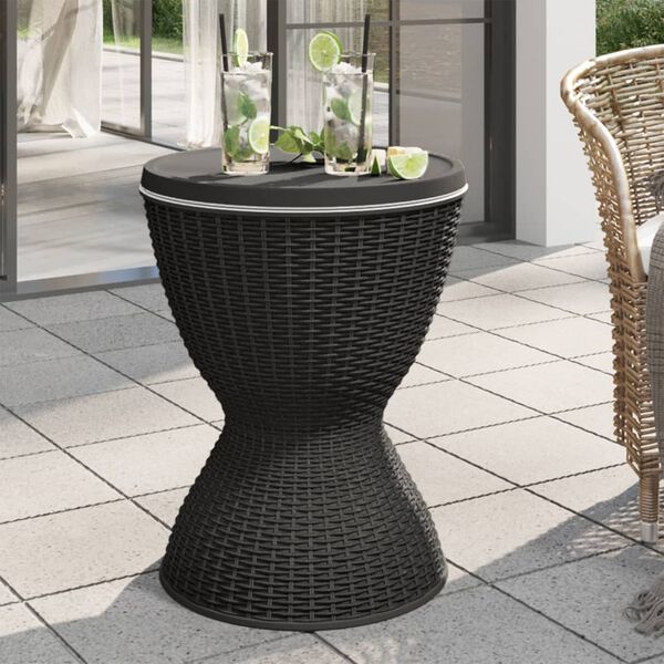 vidaXL 3-i-1 bord med kyl svart polypropen