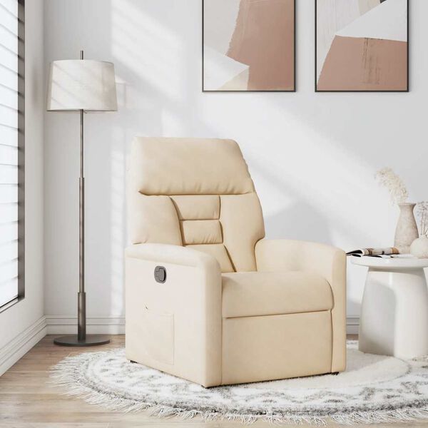 vidaXL Reclinerfåtölj beige mikrofibertyg