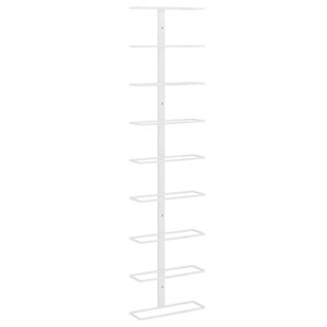 vidaXL Väggmonterat vinställ för 9 flaskor vit järn