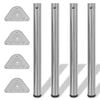 vidaXL H&ouml;jdjusterbara bordsben 4 st borstad nickel 710 mm