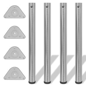 vidaXL H&ouml;jdjusterbara bordsben 4 st borstad nickel 710 mm
