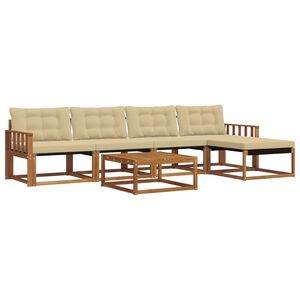 vidaXL Utomhussoffset med kudde 6 pcs Naturlig och Beige