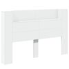 vidaXL Huvudgavelssk&aring;p med LED med hylla Vit 160 x 16,5 x 103,5 cm