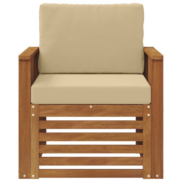 vidaXL Utomhussoffset med kudde Naturf&auml;rg 71 x 63 x 73 cm