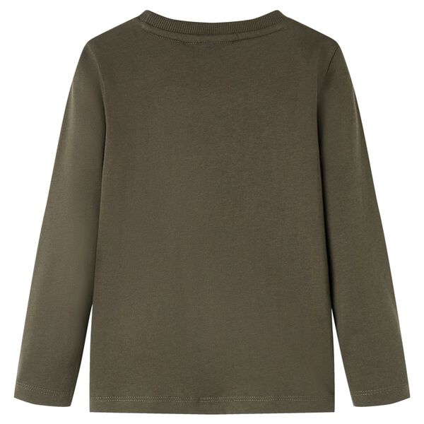T-shirt med l&aring;nga &auml;rmar f&ouml;r barn khaki 116