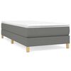 vidaXL Boxspring-s&auml;ngram m&ouml;rkgr&aring; 90x200 cm tyg