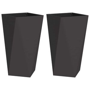 vidaXL Planteringsk&auml;rl 2 st Svart 40 x 40 x 75 cm St&aring;l