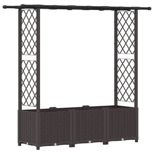 vidaXL Upph&ouml;jd B&auml;dd med Spalj&eacute; och Tak Brun 162,5 x 40 x 136 cm PP