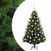 vidaXL Konstgjord julgran med kulor 120 cm 150 LED-lampor Varmvit