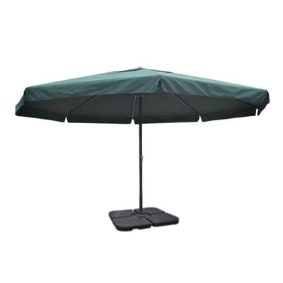 Parasoll aluminium med portabel grön parasollfot