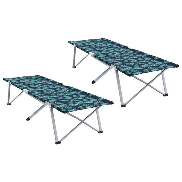 vidaXL Fällbar Camping Säng 2 pcs Skog 194 x 62.5 x 42.5 cm