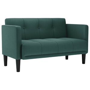 vidaXL Loveseat soffa m&ouml;rkgr&ouml;n 111 cm tyg