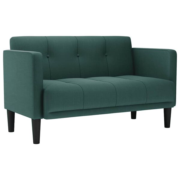 vidaXL Loveseat soffa m&ouml;rkgr&ouml;n 111 cm tyg