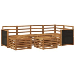 vidaXL Sektionsoffgrupp 6 pcs Naturlig Massivt Akaciatr&auml;