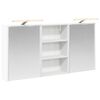 vidaXL Badrumssk&aring;psset 3 st Vit 126 x 16 x 62.5 cm Konstruerat tr&auml;