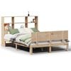 vidaXL S&auml;ng med bokhylla utan madrass 140x190cm massiv furu