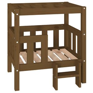vidaXL Hundb&auml;dd honungsbrun 65,5x50,5x70 cm massiv furu