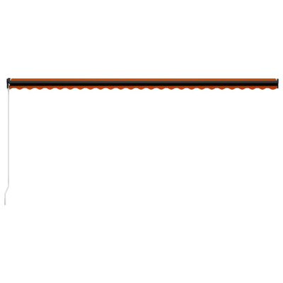 vidaXL Markis manuellt infällbar 600x300 cm orange och brun