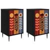 vidaXL Nattduksbord ESSEN 2 st Svart ek 36 x 33 x 61 cm