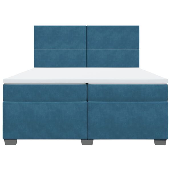 vidaXL Rams&auml;ng med madrass bl&aring; 200x200 cm sammet