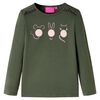 T-shirt med l&aring;nga &auml;rmar f&ouml;r barn khaki 140