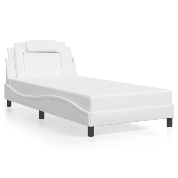 vidaXL Bed Frame "Viana" without Mattress White 100x203 cm Faux Leather