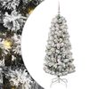 vidaXL Plast Hingad Julgran 150 LED-lampor Gr&ouml;n och Vit 150 cm
