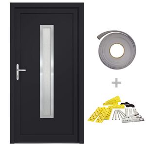 vidaXL Ytterd&ouml;rr antracit 98x208 cm PVC