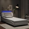 vidaXL Bed Frame with LED without Mattress "Hvar" White 100x203 cm