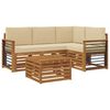 vidaXL Utomhussoffset 5 st Naturlig och Beige Polyester