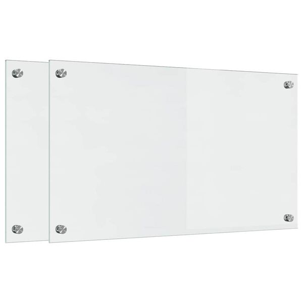 vidaXL Köksplånbak 2 pcs Transparent 70 x 40 cm härdat glas