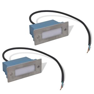 vidaXL Inbyggd LED-trappbelysning 2 st 44x111x56 mm
