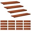 vidaXL Trapstegsmattor 20 st 90 x 30 x 2 cm Brun Massivt boktr&auml;