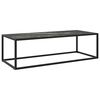 vidaXL Soffbord svart med svart marmor glas 120x50x35 cm