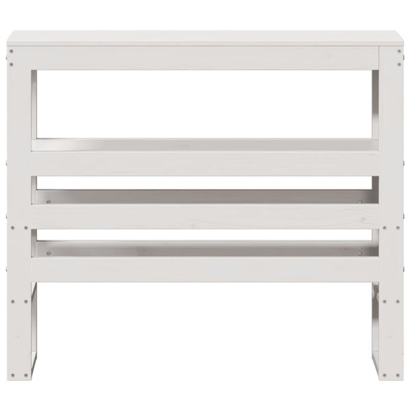 vidaXL Huvudgavel med hyllor vit 90 cm massiv furu