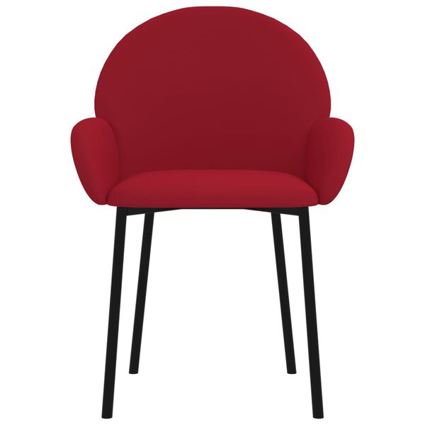 vidaXL Matstolar 2 st vinröd sammet