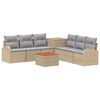 vidaXL Soffset 8 st Beige och Ljusgr&aring; Poly Rattan och st&aring;l