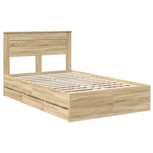 vidaXL S&auml;ngram med l&aring;da Sonoma-ek 120 x 200 cm Ingenj&ouml;rstr&auml;