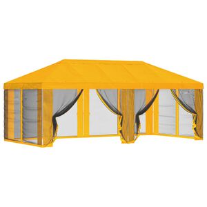 vidaXL Gazebo-tak med sidov&auml;ggar Gul 600,5 x 300,5 cm Polyester