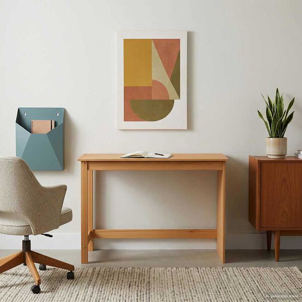 vidaXL Skrivbord Honung brun 112 x 50 x 75 cm Massiv furu