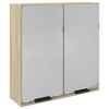 vidaXL Spegelsk&aring;p f&ouml;r badrum sonoma-ek 64,5x20x66,5 cm konstruerat tr&auml;