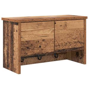 vidaXL V&auml;ggmonterad Kl&auml;dh&auml;ngare med hylla Gammalt tr&auml; 50 x 20 x 30 cm