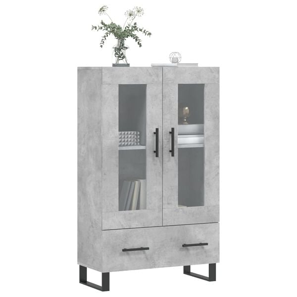 vidaXL H&ouml;gsk&aring;p betonggr&aring; 69,5x31x115 cm konstruerat tr&auml;