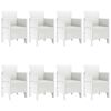 vidaXL Trädgårdsmöbelset 9 pcs Vit Polt rotting