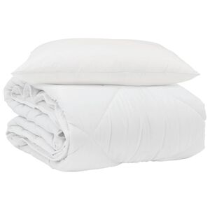 vidaXL Sommar Duvet med kudde 2 pcs Vit Mikrofiber